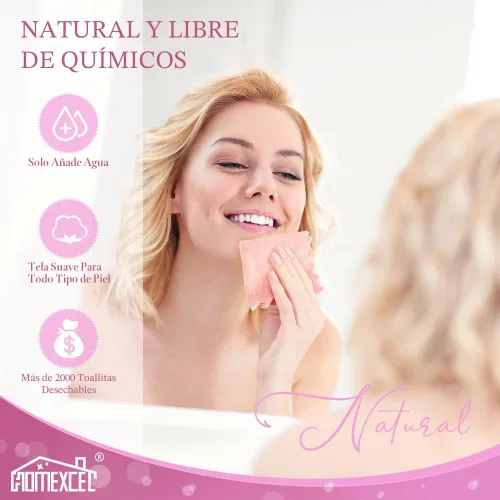 Vista 4 de HOMEXCEL Paquete de 24 paños desmaquillantes premium, paños de limpieza facial reutilizables súper suaves de 7 x 7 pulgadas con solo agua, toallas