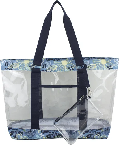 Vista 2 de Eastsport Bolsa transparente de lujo con pulsera gratis, aprobada por el estadio, duradera, transparente, cierre de cremallera, perfecta