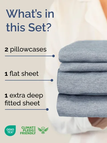 Vista 242 de Extra Deep Twin XL Sheet Set - 3 Piece College Dorm Room - White 01-Blanco