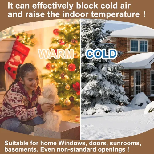 Vista 7 de Kit de aislamiento de ventana para invierno, sellador de cubierta de ventana con aislamiento de plástico ajustable, reutilizable, grueso