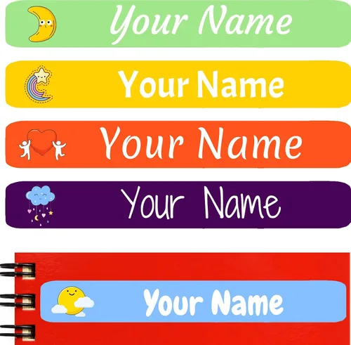 Vista 16 de 100 etiquetas de nombre personalizadas para niños, suministros escolares, calcomanías de nombre personalizadas para niños, impermeables, para Camión