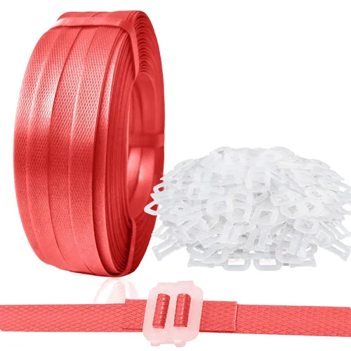 Vista 10 de Kit de flejado de bandas de embalaje de plástico, correas de polipropileno de 1/2 "x 500' y 100 hebillas, azul