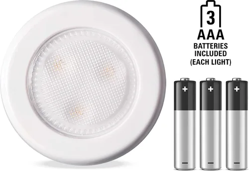 Vista 7 de Westek BL-PUTN-W6 - Luz de disco LED ultrafina - 6PK con baterías, color blanco