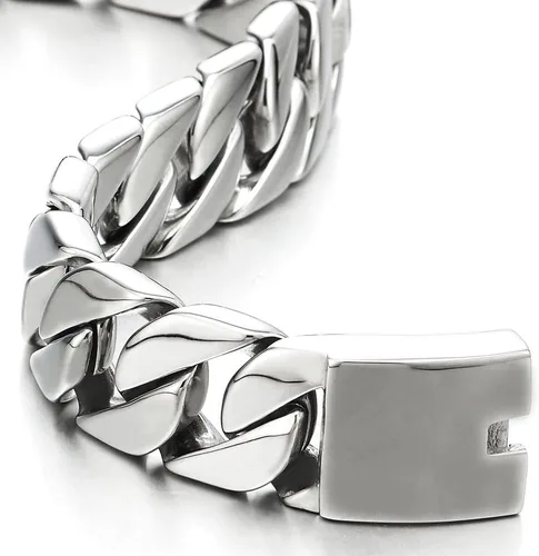 Vista 4 de COOLSTEELANDBEYOND Pulsera masculina de acero inoxidable para hombre