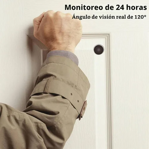 Vista 9 de Mirilla de puerta Socobeta con timbre y cámara de seguridad mini HD inteligente, pantalla LCD de 3.5 pulgadas