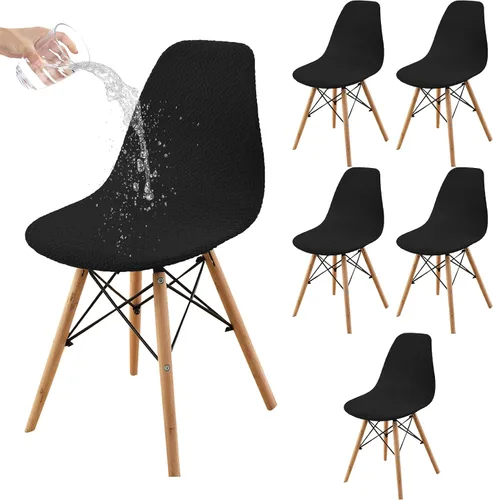 Vista 16 de HAOYONG Fundas para silla de comedor modernas de mediados de siglo, funda estampada para silla sin brazos, fundas elásticas para cocina, oficina