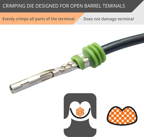 Vista 3 de Wirefy Troquel de engarce para terminales de barril abierto 20 - 10 AWG