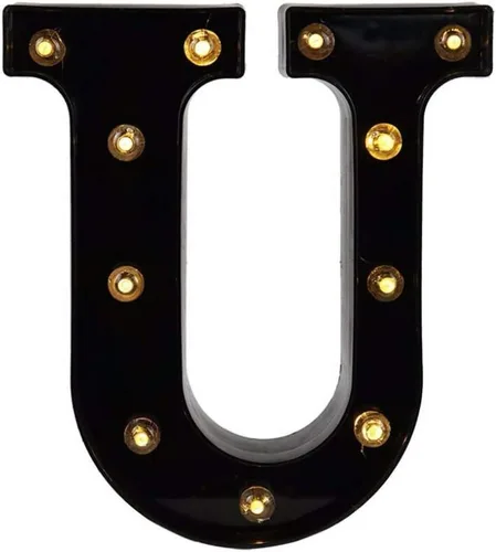 Vista 41 de Ulalaza Letrero de luz LED en blanco y negro, 2 letras AA alimentadas por batería para boda, fiesta de cumpleaños, lámpara de Navidad, luz nocturna