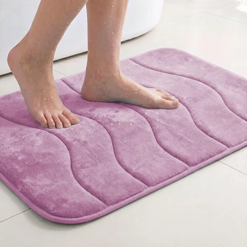 Vista 13 de Flamingo P Alfombra de Baño de Espuma Viscoelástica Tapetes de Baño Alfombra Antideslizante Absorbente de Agua para Ducha, 24x17 pulgadas, Verde Aqua