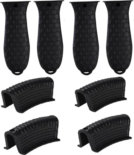 Vista 15 de 4 soportes de silicona para herramientas calientes, resistente al calor, mango de utensilios de cocina, agarraderas de goma antideslizantes, fundas