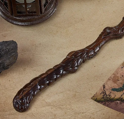 Vista 2 de Handicraftviet Phoenix's Tail Wand, Hand – Carved Wooden Wizard Wands for Magical Adventure, 15In Wood Wands for Child and Adult, Great Party