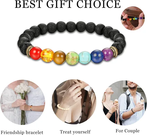 Vista 5 de FASACCO 31 pulseras de cuero trenzado para hombres y mujeres cuerdas de cáñamo tejidas cuerda étnica pulseras de cuentas de madera pulsera ajustable