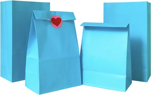 Vista 8 de Artseen Bolsas de papel de recuerdo de fiesta para fiestas y celebraciones, bolsas de papel tratadas de 5.10 x 3.10 x 9.4 pulgadas (24 unidades)