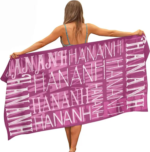 Vista 25 de Toalla de playa con nombre personalizado para adultos, niños, toalla de playa súper suave de secado rápido para niñas y niños, toalla de playa