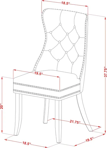 Vista 13 de East West Furniture ANDA5-AWA-12 - Juego de mesa de cocina de 5 piezas, incluye una mesa de comedor redonda con pedestal y 4 sillas Parson tapizadas
