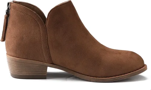 Vista 3 de NinetinGel Botines para mujer. Botines de tacón bajo para mujer. Diseño de tacón grueso de moda