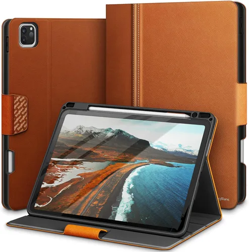 Vista 11 de KingBlanc Funda para iPad Pro de 11 pulgadas de 4ª/3ª/2ª/2ª/1ª generación (2022/2021/2020/2018) con soporte para lápices, cuero sintético, función