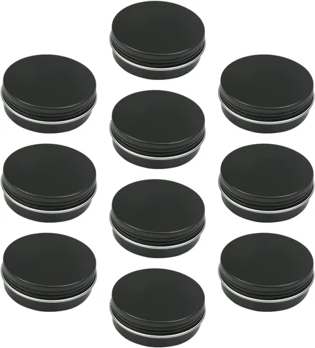 Vista 20 de Othmro Latas redondas de metal de 8.3 onzas, latas de aluminio, contenedores recargables de 8.5 fl oz, botellas de lata con tapa de tornillo