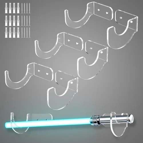 Vista 11 de TOPNEW Soporte de Pared para Sable de Luz, Soporte y Exhibidor de Sable de Luz Acrílico Adecuado para Espadas, Sable de Luz, Regalo