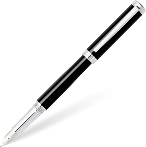 Vista 24 de Sheaffer Pluma estilográfica Intensity Onyx con ribete cromado y punta mediana