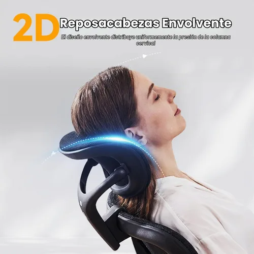 Vista 7 de amseatec Silla de oficina ergonómica de malla,Brazos abatibles 5D,Soporte Beige