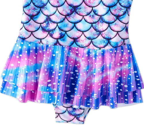 Vista 7 de Yuegoo Traje de baño para niñas, de una pieza, estampado 3D, con volantes, para playa, 2-9T