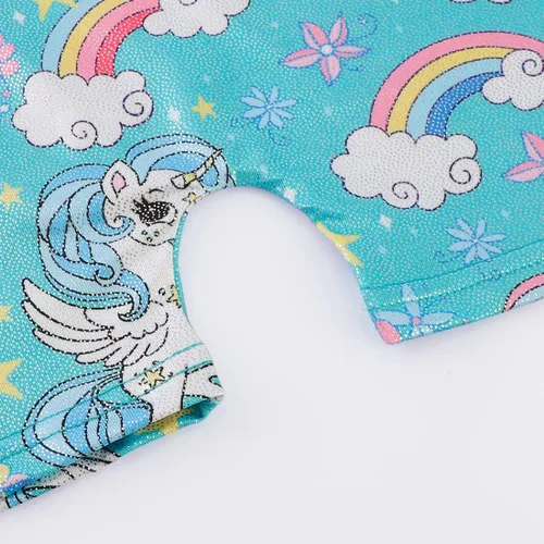 Vista 6 de EQSJIU Leotardos de gimnasia para niñas y niños, diseño de mosaico de arco iris, sirena, mariposa, estrellas, leopardo, galaxia, teñido anudado