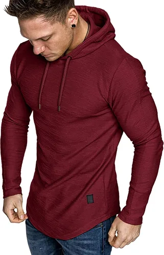 Vista 9 de Lexiart Sudadera deportiva con capucha para hombre, color liso, forro polar
