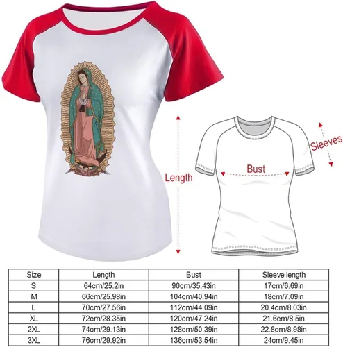 Vista 2 de Nuestra Señora de Guadalupe Virgen María Mujer Camiseta de Algodón Camiseta Mujer