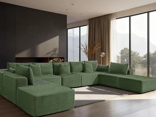 Vista 30 de Sofá modular de gran tamaño de 108 pulgadas, cómodo sofá deshuesado en forma de U para sala de estar, asientos extra profundos, sin montaje, sofá