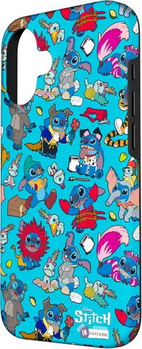 Vista 2 de iPhone 16 Disney 100 Stitch in Costume Disney Characters and Scrump Case