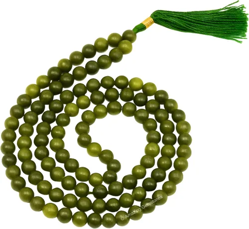 Vista 48 de Collar y Pulsera de Cuentas de Oración Japa Mala de Amazing Gemstone, 108 Cuentas para Meditación turquesa (African Turquoise)
