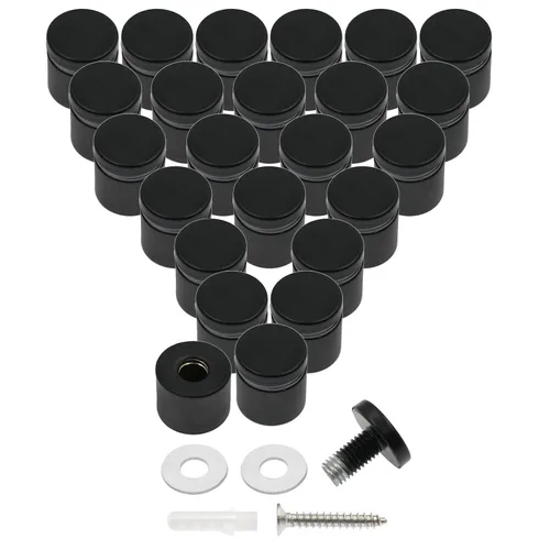 Vista 23 de Luomorgo 12 piezas tornillos separadores de acero inoxidable de 1" x 1", herrajes de montaje para letreros de pared, separadores de vidrio