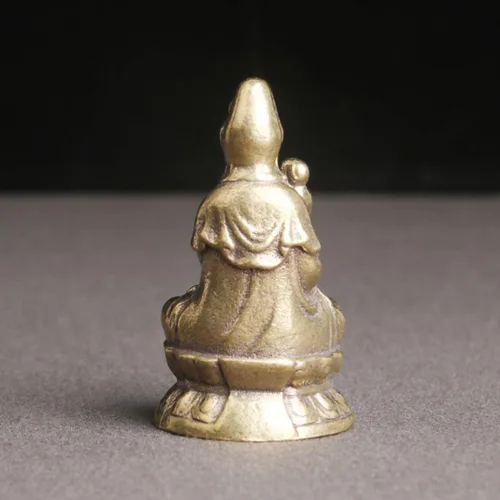 Vista 9 de ORFOFE Kuan - Escritorio de latón femenino para Quan Feng Mercy Lotus A Kwan Style Decoración a estatua Estatua Yin Kids Songzi Good Decorative Have