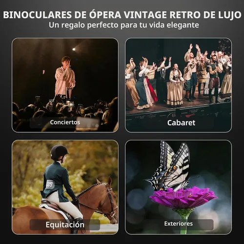 Vista 4 de Gafas de ópera 3 x 25 para mujer, Broadway Concert HD, minicular Thteater Negro-oro