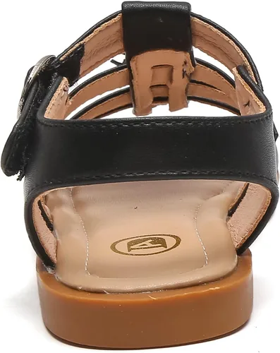 Vista 5 de DADAWEN Sandalias para niñas con punta abierta, lindas flores suaves, sandalias de vestir con tiras para verano, para niños pequeños, niños grandes