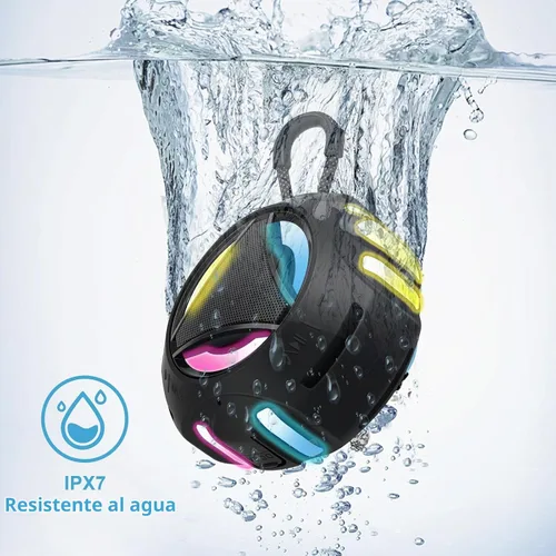 Vista 6 de Altavoz de ducha Bluetooth impermeable, altavoces Bluetooth portátiles inalámbricos, para exteriores, IPX7 flotante, micrófono integrado, tiempo