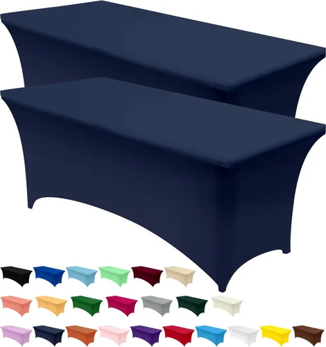 Vista 40 de Utopia Kitchen Mantel rectangular de spándex de 4 pies [1 unidad, negro] 200 GSM elástico, ajustado, lavable y resistente a las arrugas, cubierta