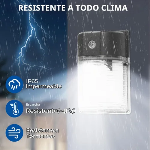 Vista 3 de Cinoton - Paquete de luces LED de pared, 26 W, 3000 lm, 5000 K (resistente al agua IP65), 100 – 277 Vac, 150 – 250 W MH/HPS, repuesto para Bronce