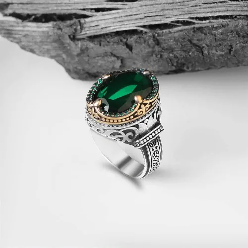 Vista 2 de BayVog Anillo de plata de ley 925 para hombre, anillo de plata de ley 925, hecho a mano, grabado a mano