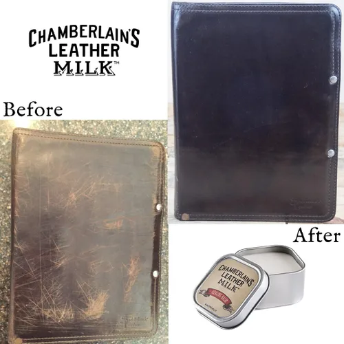 Vista 4 de Leather Milk Bálsamo reparador, acondicionador profundo para cuero. Repara cuero seco, agrietado y rayado. Natural, no tóxico. Fabricado en EE. UU.