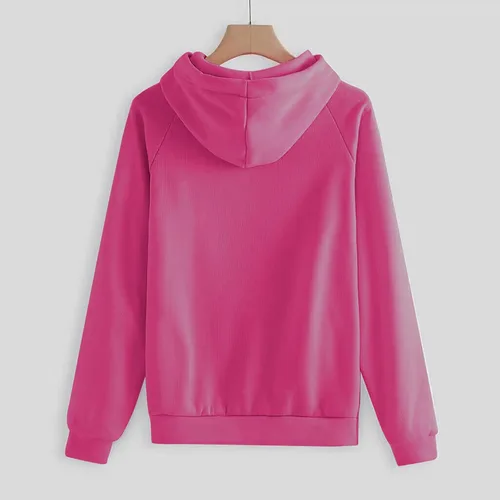 Vista 5 de Conjunto deportivo de 2 piezas para mujer, sudadera con capucha y cordón, pantalones largos de dos piezas