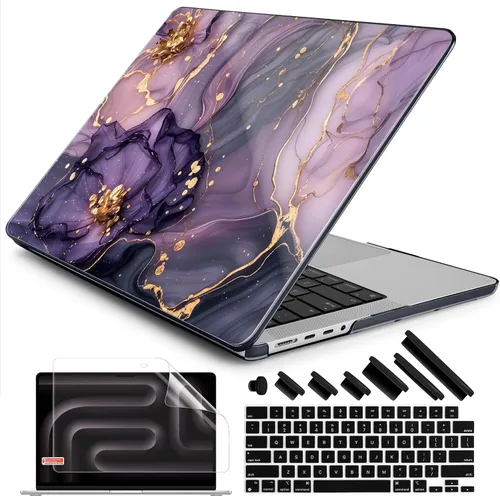 Vista 32 de DONGKE Funda para M5 MacBook Pro de 14 pulgadas 2025 2024-2021 M4 M3 M2 M1, cubierta de carcasa dura de plástico compatible con A3434 A3112 A3401