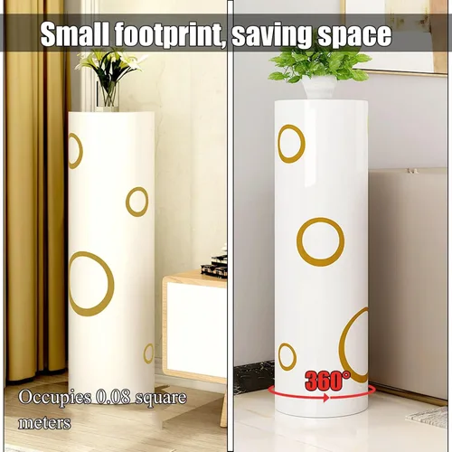 Vista 4 de Zapatero multifuncional de 360°, armario de almacenamiento para zapatos, zapatero giratorio vertical, zapatero para entrada, almacenamiento simple