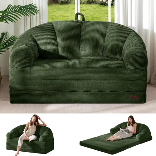 Vista 17 de MAXYOYO Sofá cama plegable con respaldo, sofá plegable sin hueso con asa