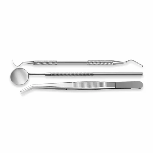 Vista 2 de Juego de 45 instrumentos básicos odontológicos, espejo explorador, económico, para estudios de odontología