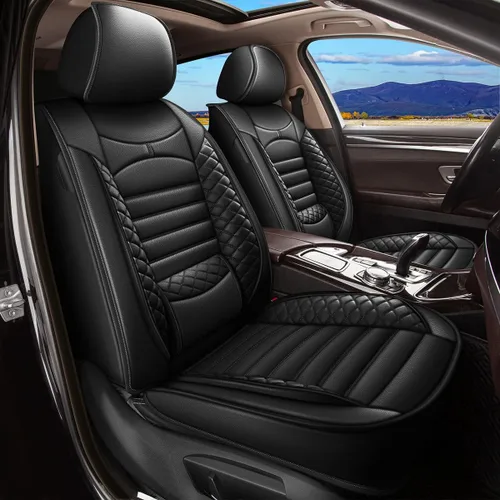Vista 38 de 2 Fundas de Asiento Delantero Compatibles con Honda HRV Sport, LX, EX, EX-L, Touring 2016-2025 - Fundas de Asiento de Cuero Impermeables y #014 Beige