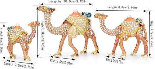 Vista 3 de Furuida - Joyero esmaltado con bisagras diseño de animales clásicos regalo de lujo para decoración del hogar