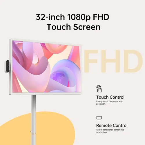 Vista 2 de ApoloSign Televisor portátil inteligente FHD de 32 pulgadas Gen2, almacenamiento de 16G + 128G, sistema operativo Android 15, 15000mAh, TV rodante