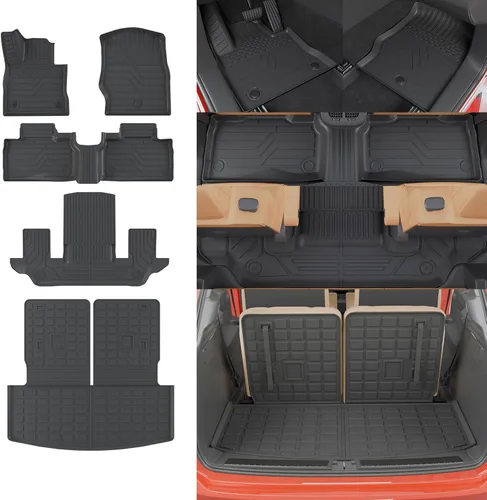 Vista 10 de Rongtaod Alfombrillas para suelo de 6 asientos compatibles con Ford Explorer 2020-2025 2026 con asientos de capitán, alfombrilla para maletero